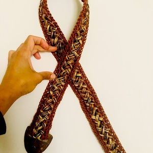 Knitted woman’s belt size small good to wear with linen pants or any dress